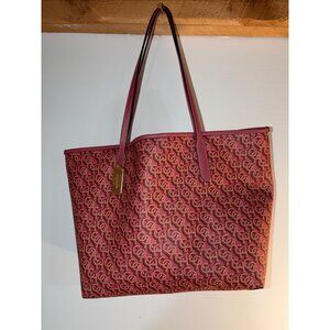 COACH CITY TOTE Monogram Print Coated Canvas Leather Straps CF342